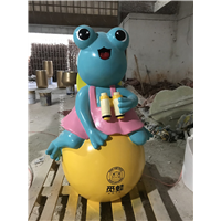 供應中山玻璃鋼卡通青蛙雕塑樓盤擺件